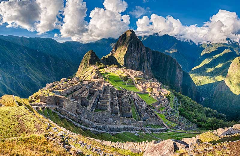 Panoramic view from the upper terraces