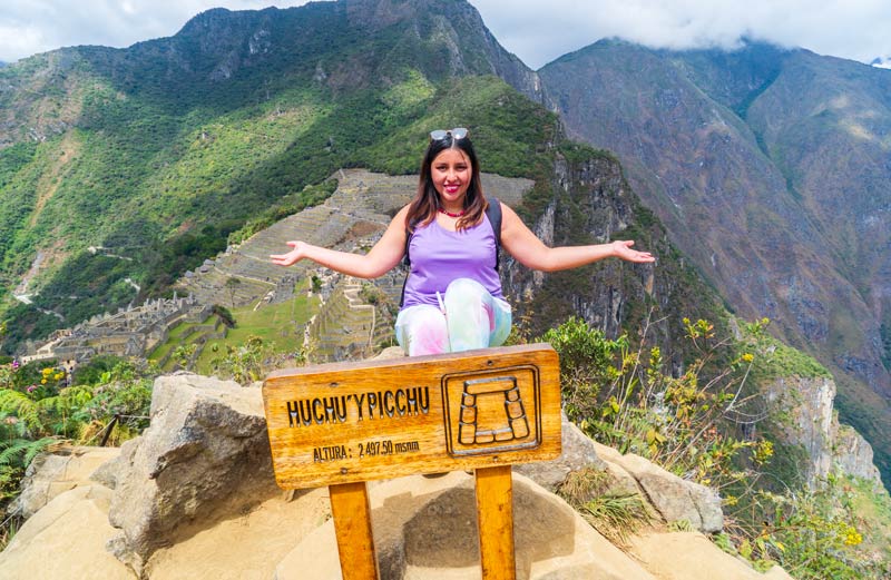 At the top of the small mountain Huchuy Picchu