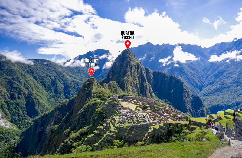 Huchuy Picchu and Huayna Picchu Mountain
