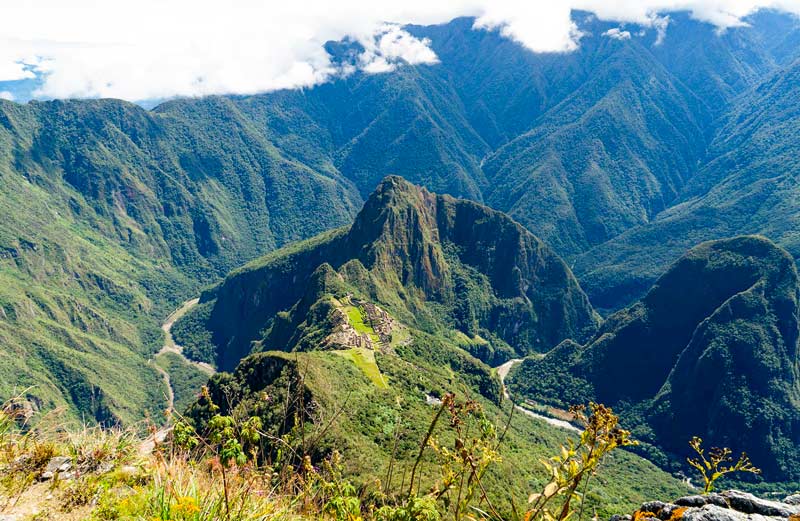 Full view of the citadel from Machu Picchu Mountain