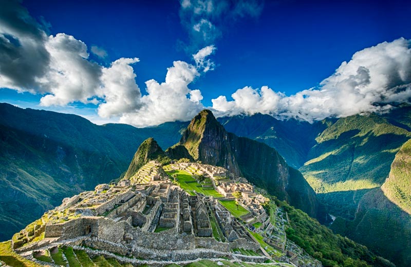 Complete panoramic view of Machu Picchu